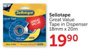 Sellotape Great Value Tape In Dispenser (18mm x 20m)