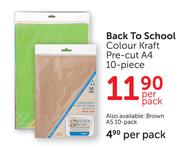 Back To School Colour Kraft Pre Cut A4-10 Piece Per Pack