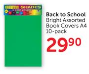 Back To School Bright Assorted Book Covers A4-10 Pack
