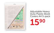 Adjustable Heavy Duty Plastic Book Covers A4-5 Pack