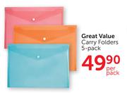 Great Value Carry Folders-5 Pack Per Pack