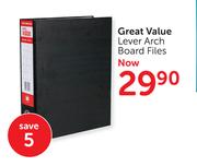 Great Value Lever Arch Board Files