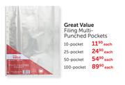 Great Value Filling Multi-Pouched Pockets 50-Pocket-Each