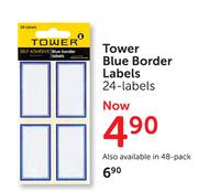 Tower Blue Border Labels-48 Labels