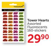 Tower Hearts Fluorescents-160 Stickers