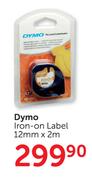 Dymo Iron On Label 12mm x 2m
