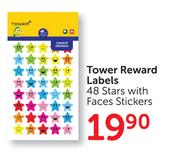 Tower Reward Labels Stars With Faces Stickers-48 Stars