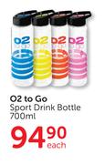 O2 To Go Sport Drink Bottle-700ml Each