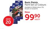 Basic Paints Paint Set 12 Colours-Each