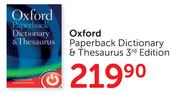 Oxford Paperback Dictionary & Thesaurus 3rd Edition