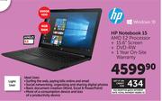 HP Notebook 15 AMD E2 Processor