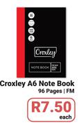 Croxley A6 Note Book 96 Pages/FM-Each