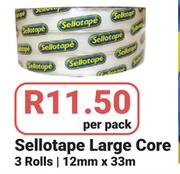 Sellotape Large Core 3 Rolls-12mm x 33m Per Pack