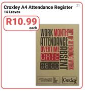 Croxley A4 Attendance Register 14 Leaves-Each