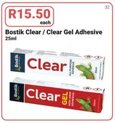 Bostik Clear/Clear Gel Adhesive-25ml Each