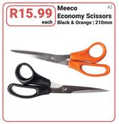 Meeco Economy Scissors Black & Orange-210mm Each