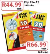 Flip File A3 20 Pocket-Each