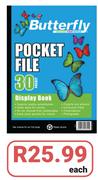 Butterfly A4 30 Pocket File-Each
