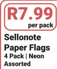 Sellonote Paper Flags Neon-4's Per Pack