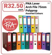 PNA Lever Arch File 75mm Polyprop-Each