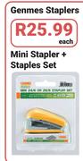 Genmes Mini Stapler + Staples Set-Each