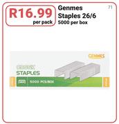 Genmes Staples 26/6-Per Pack