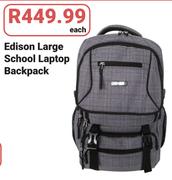 Edison Large School Laptop Backpack-Each