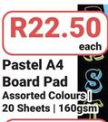 Butterfly Pastel A4 Board Pad 20 Sheets 160gsm-Each