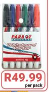 Parrot Whiteboard Slimline Markers-6's Per Pack