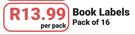 Colour Brights Brush Stroke Book Labels Pack Of 16-Per Pack