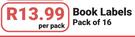 Unicorn Splash Dazzle Book Labels Pack Of 16-Per Pack