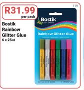 Bostik Rainbow Glitter Glue-6 x 25ml Per Pack