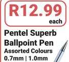 Pentel Superb Ballpoint Pen 0.7mm/ 1.0mm-Each