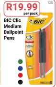 BIC Clic Medium Ballpoint Pens-Per Pack