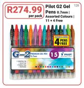 Pilot G2 Gel Pens 0.7mm-11+4 Free Per Pack