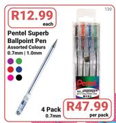 Pentel Superb Ballpoint Pen 0.7mm/ 1.0mm-Each