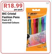 BIC Cristal Fashion Pens-8's Per Pack