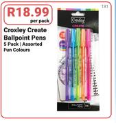 Croxley Create Ballpoint Pens-5's Per Pack