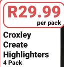 Croxley Create Highlighters-4's Per Pack