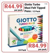 Giotto Turbo Maxi Felt Tipped Pens-24's Per Pack