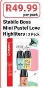 Stabilo Boss Mini Pastel Love Highlighters-3's Per Pack