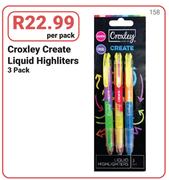 Croxley Create Liquid Highlighters-3's Per Pack