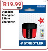 Staedtler Triangular 2 Hole Sharpener-Each
