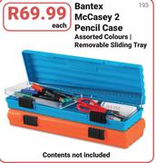 Bantex McCasey 2 Pencil Case In Assoretd Colours With Removable Sliding Tray-Each