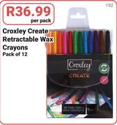 Croxley Create Retractable Wax Crayons Pack Of 12-Per Pack