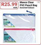Meeco Clear PVC Pencil Bag Assorted Colours-Each