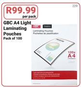 GBC A4 Light Laminating Pouches Pack Of 100-Per Pack