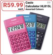 Casio Calculator HL815L (Assorted Colours)-Each