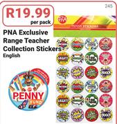 PNA Exclusive Range Teacher Collection Stickers English-Per Pack