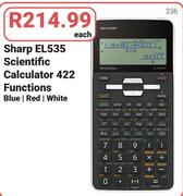 Sharp Scientific Calculator 422 Functions (Blue, Red, White) EL535-Each